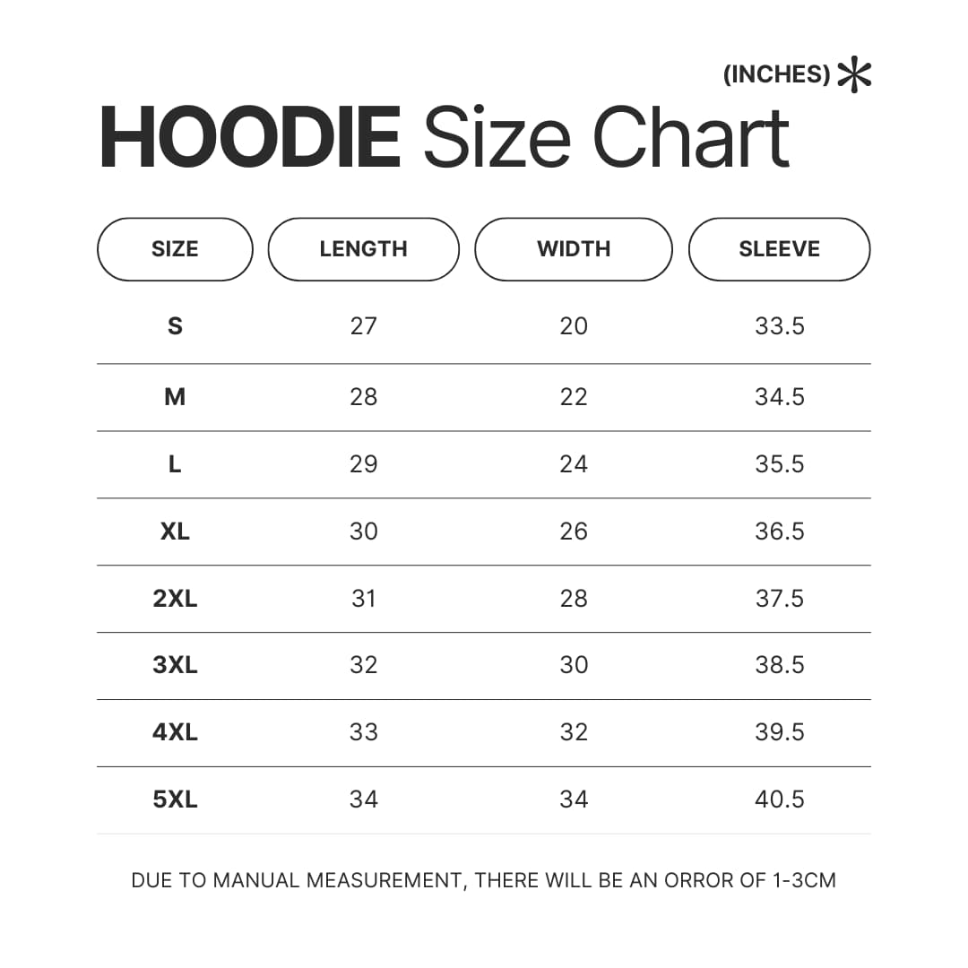 Hoodie Size Chart - Jake Paul Shop