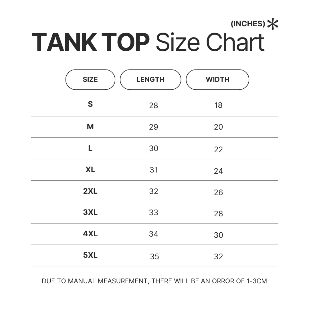 Tank Top Size Chart - Jake Paul Shop