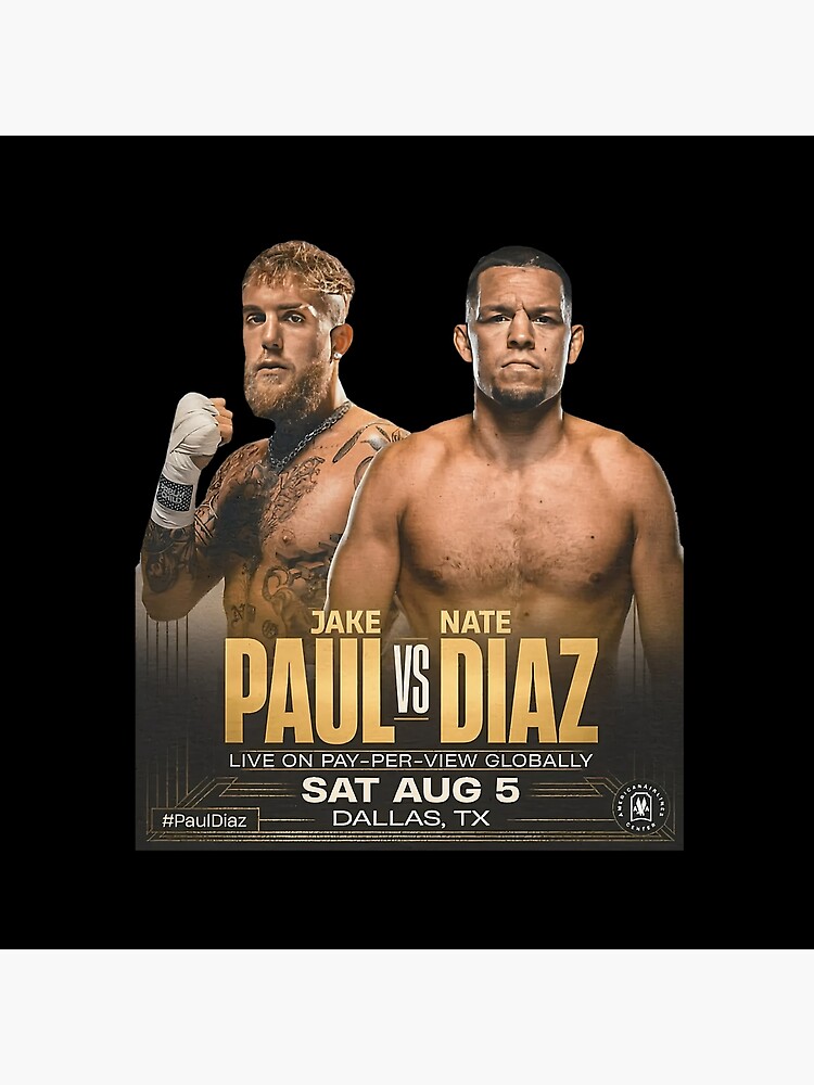 Jake Paul Vs Nate Diaz Boxing Fight Poster Throw Pillow - Image 2