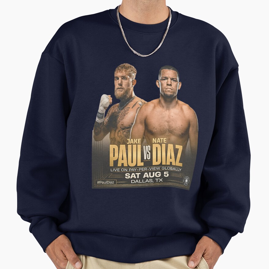 Jake Paul Vs Nate Diaz Boxing Fight Poster Sweatshirt - Image 5