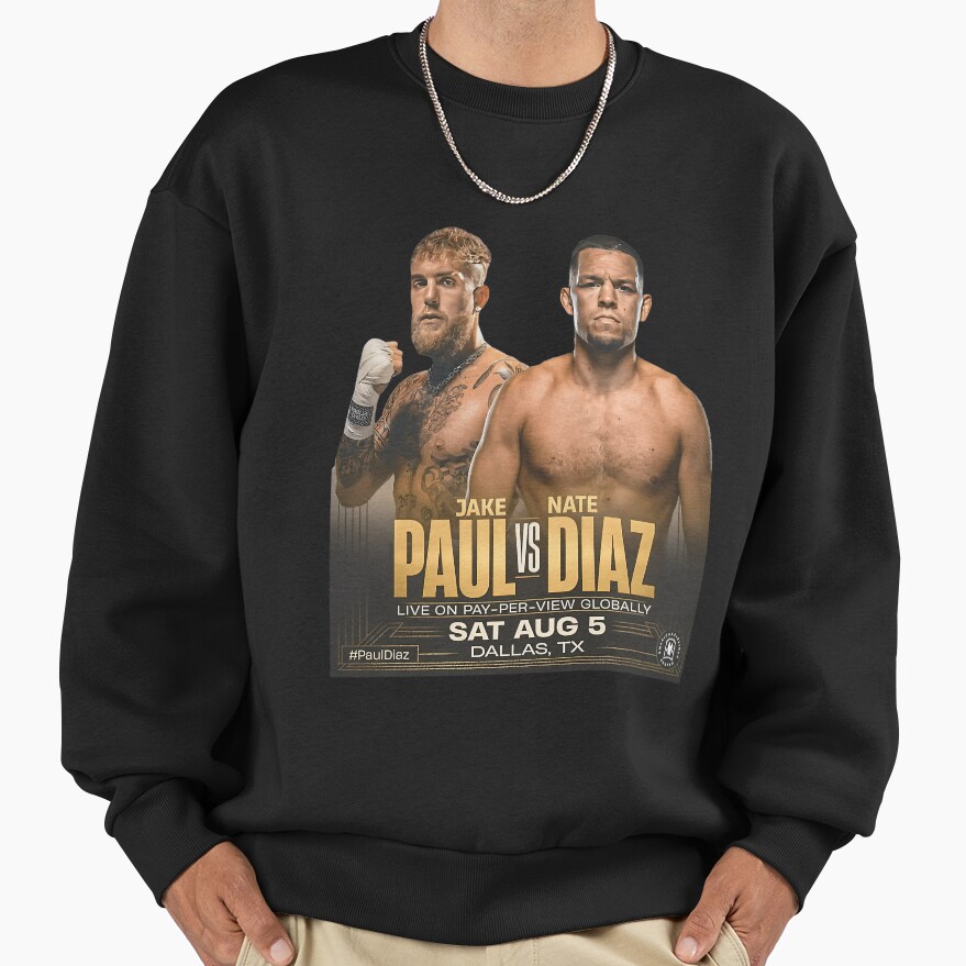 Jake Paul Vs Nate Diaz Boxing Fight Poster Sweatshirt - Image 2