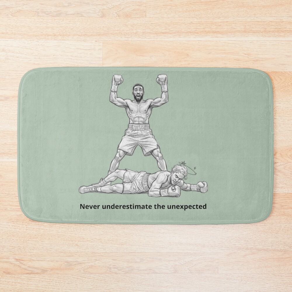 Jake Paul Vs Anthony Joshua Hand Drawn Bath Mat