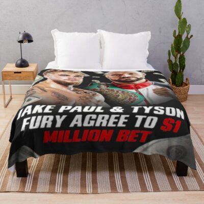 Jake Paul Vs Tyson Fury Throw Blanket