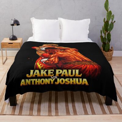 Anthony Joshua And Jake Paul Throw Blanket
